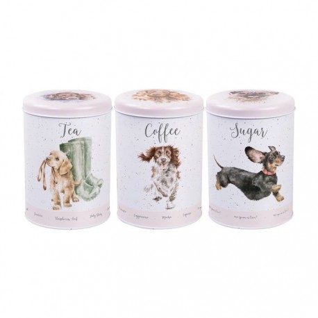 Dog Tea, Coffee and Sugar Canisters